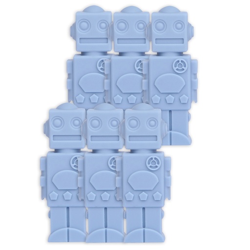 [430-6 TPG] Robot Silicone Chewable Pencil Topper, Pack of 6
