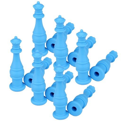 [438-6 TPG] Chess King Silicone Chewable Pencil Topper, Pack of 6