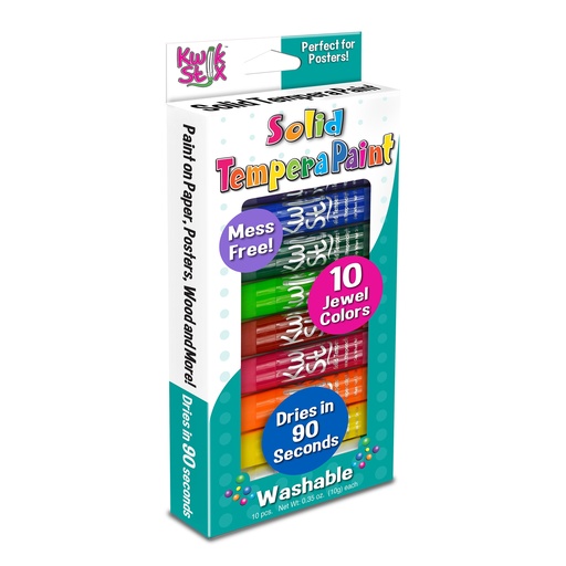 [678 TPG] Tempera Paint, Jewel Tones, 10 Colors