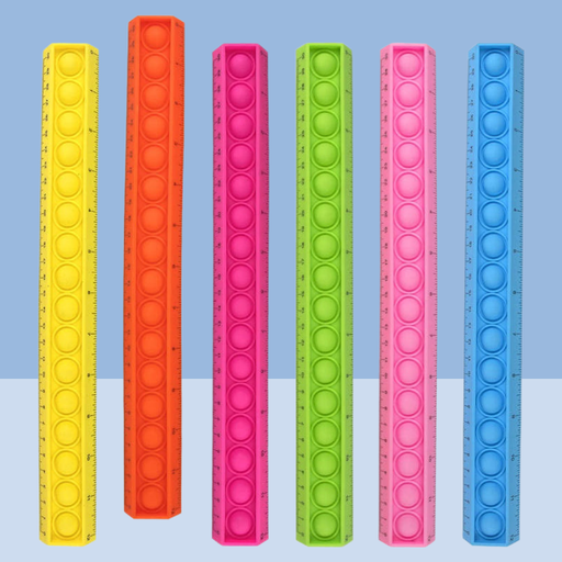 [7013 PF] Ruler Pop Fidget Assorted Colors 6pck