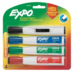 [1944728 SAN] 4 Color Chisel Tip Expo Magnetic Dry Erase Markers