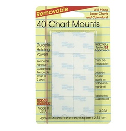 [3226 MIL] 40ct 1&quot; Removable Chart Mounts Pack