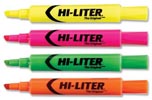 [24063 AVE] 4ct Hi-Liter Fluorescent Highlighters Set