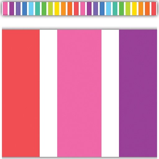 [8339 TCR] Colorful Stripes Straight Border Trim, 35 Feet