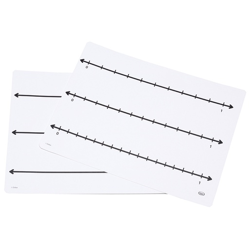 [211769 DD] Write-On/Wipe-Off Fraction Number Line Mat, 9"W x 12"L, Pack of 10