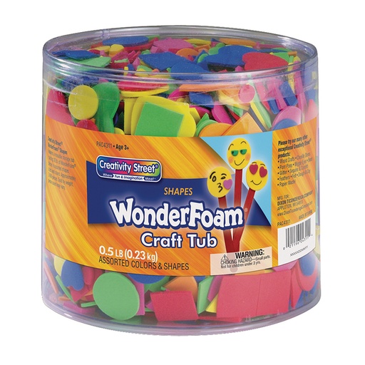 [AC4311 PAC] WonderFoam® Craft Tub, Foam Shapes, Assorted Sizes, 1/2 lb.