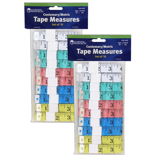 [0363-2 LER] English/Metric Tape Measures, 10 Per Pack, 2 Packs