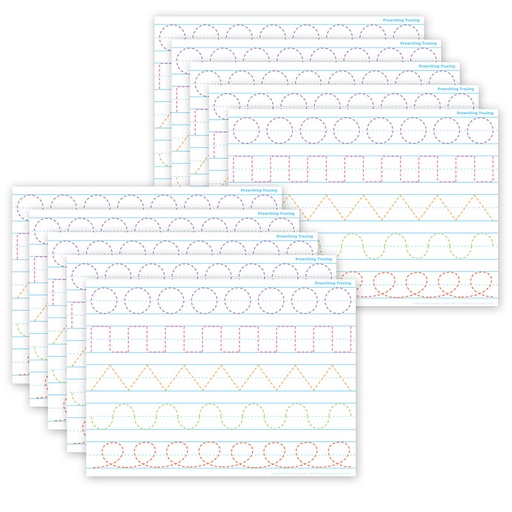 [97017 ASH] Smart Poly® PosterMat Pals™ Space Savers, 13" x 9-1/2", Prewriting Tracing, Pack of 10