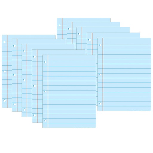 [97022 ASH] Smart Poly® PosterMat Pals™ Space Savers, 13" x 9-1/2", Blue Notebook Paper, Pack of 10