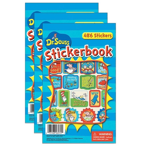 [609404-3 EU] Dr. Seuss™ Awesome Sticker Book, 486 Stickers Per Pack, Pack of 3