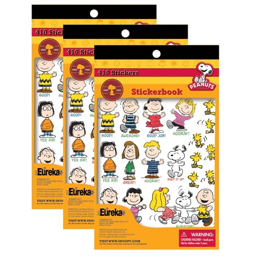 [609600-3 EU] Peanuts® Sticker Book, 410 Stickers, Pack of 3
