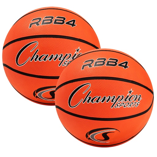 [RBB4-2 CHS] Intermediate Rubber Basketball, Size 6, Orange, Pack of 2