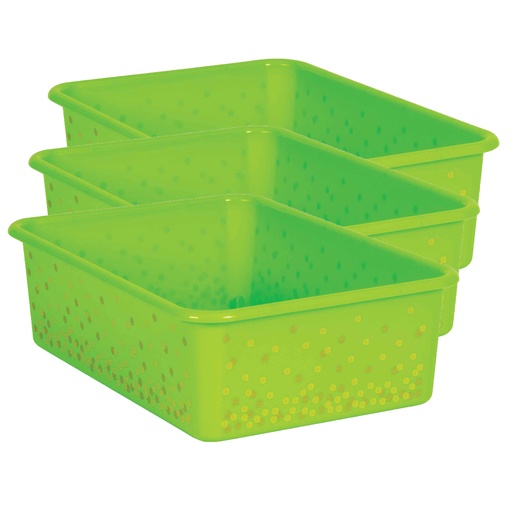[20897-3 TCR] Lime Confetti Large Plastic Storage Bin, Pack of 3