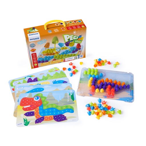 [45318 MIN] Pegs & Patterns Set, Bright Colors, 90 Pieces