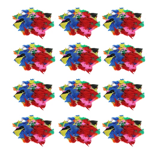 [63035-12 CLI] Turkey Feathers, Bright Colors, 14 Grams Per Pack, 12 Packs
