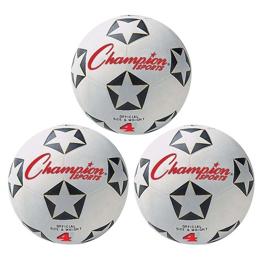 [SRB4-3 CHS] Rubber Soccer Ball Size 4, Pack of 3