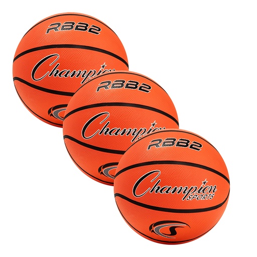 [RBB2-3 CHS] Junior Rubber Basketball, Orange, Pack of 3