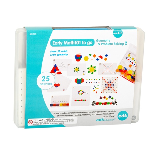 [38121 CTU] Early Math101 to go - Ages 4-5 - Geometry & Problem Solving - In Home Learning Kit for Kids - Homeschool Math Resources with 25+ Guided Activities