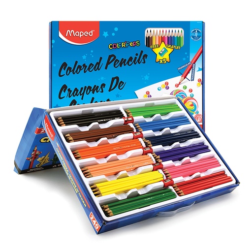 [832070ZV MAP] Color'Peps Triangular Colored Pencils, School Pack of 240
