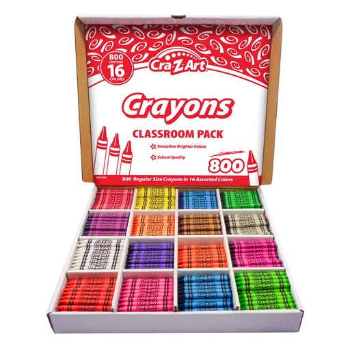 [74004 CZA] Crayon Classroom Pack, 16 Color, Box of 800