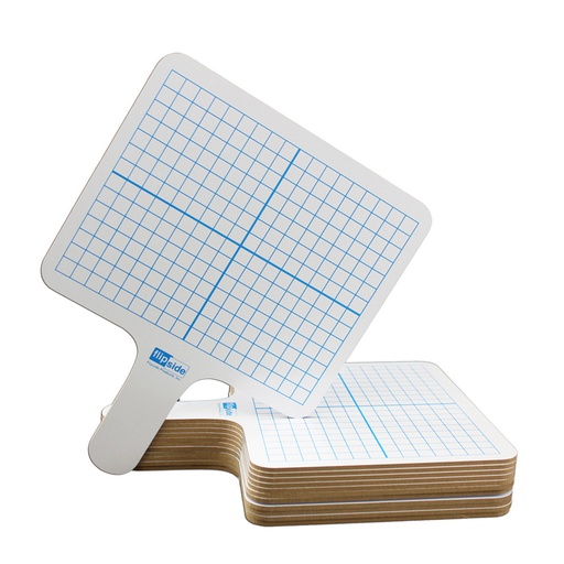 [18124 FS] Two-Sided (3/8" Graph/Blank) Rectangular Dry Erase Graphing Paddles, Class Pack of 12