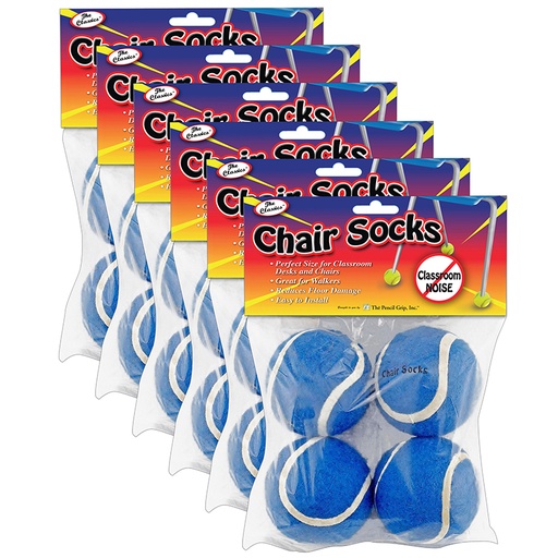 [232-6 TPG] Chair Socks, Blue, 4 Per Pack, 6 Packs