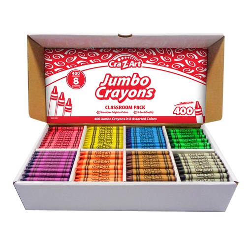 [74005 CZA] Jumbo Crayon Classroom Pack, 8 Color, Box of 400