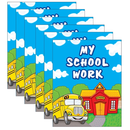 [4939-6 TCR] My School Work Pocket Folder, Pack of 6