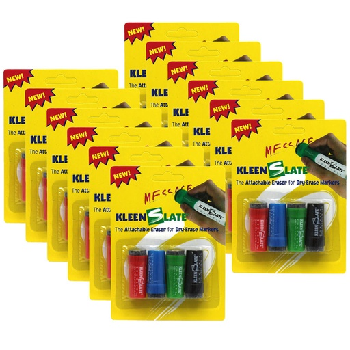 [0432-12 KS] Attachable Erasers for Dry-Erase Markers, 4 Per Pack, 12 Packs