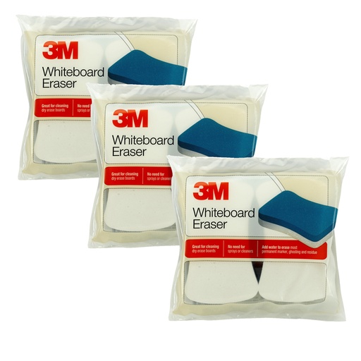 [581WBE-3 MMM] Whiteboard Eraser Pads, 2 Per Pack, 3 Packs