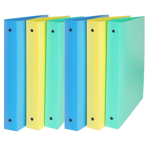 [31710-6 CL] 3-Ring Binder, 1" capacity, Assorted Colors, Pack of 6
