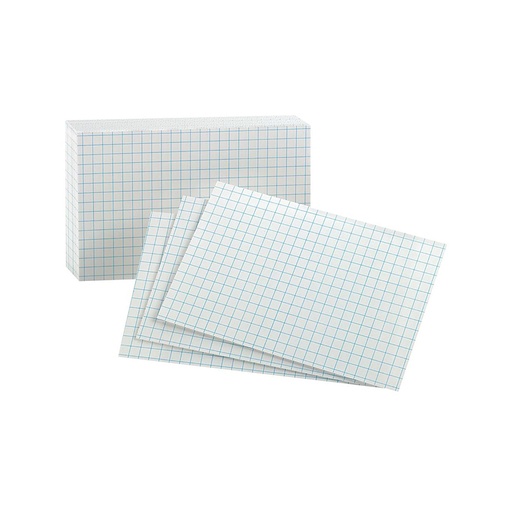 [02035EE-3 ESS] Graph Index Cards, 3" x 5", White, 100 Per Pack, 3 Packs