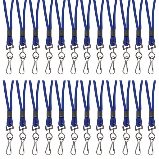 [89315-24 CL] Standard Lanyard, Blue, Swivel Hook, Pack of 24