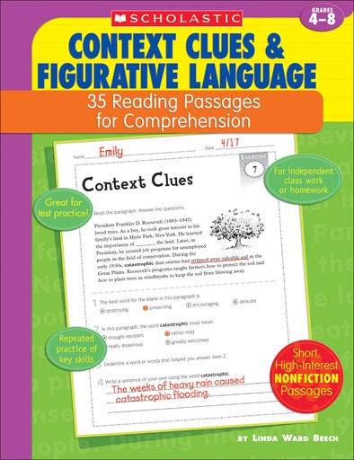[955410 SC] 35 Reading Passages for Comprehension: Context Clues & Figurative Language