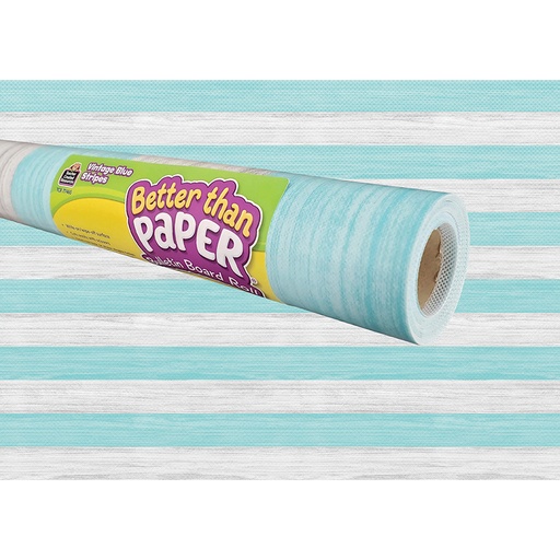 [32435 TCR] Vintage Blue Stripes Better Than Paper Bulletin Board Roll, 4' x 12', Pack of 4