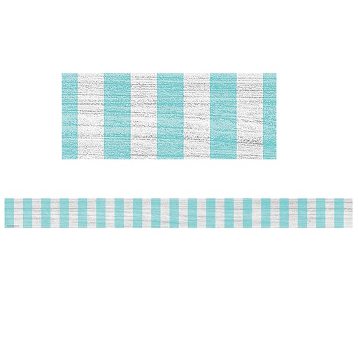 [8702 TCR] Vintage Blue Stripes Straight Border Trim, 35 Feet
