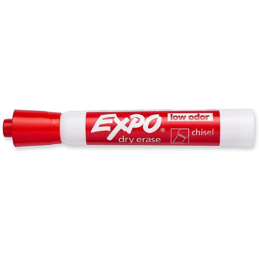 [80002BX SAN] Low-Odor Dry Erase Markers, Chisel Tip, Red, Box of 12