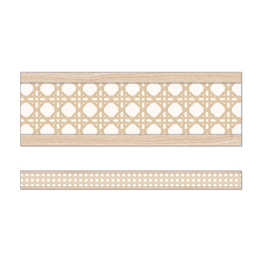 [108525 CD] True to You Woven Cane Straight Bulletin Board Borders