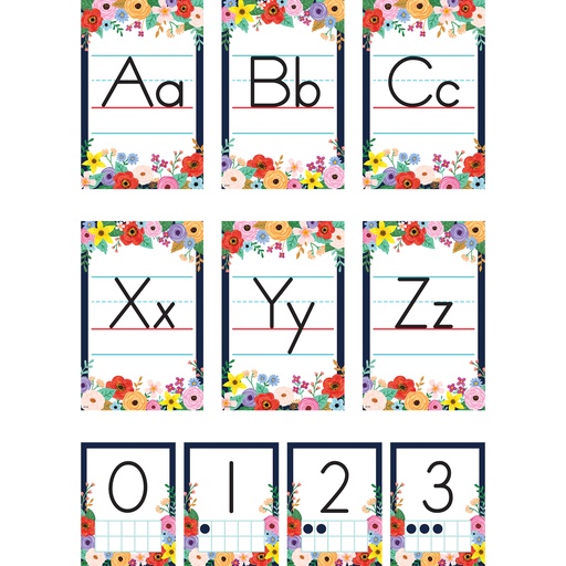[6818 TCR] Wildflowers Alphabet Bulletin Board