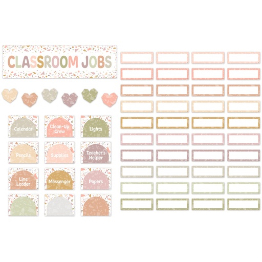 [7209 TCR] Terrazzo Tones Classroom Jobs Mini Bulletin Board