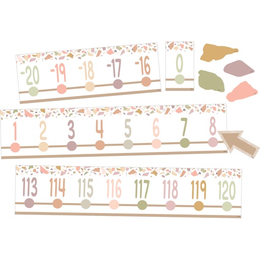[7204 TCR] Terrazzo Tones Number Line (20 to +120) Bulletin Board