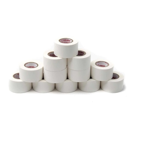 [1001-12 MAV] Mavalus 1" White Tape 12 Roll Pack