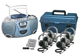 [LCPCD3856SV HE] 6 Person Deluxe CD and Cassette Listening Center