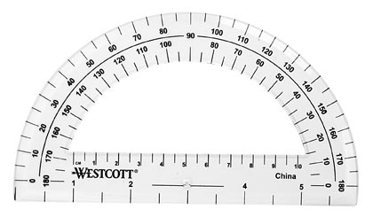 [77106 CLI] 6 inch Clear Plastic Protractor         Each