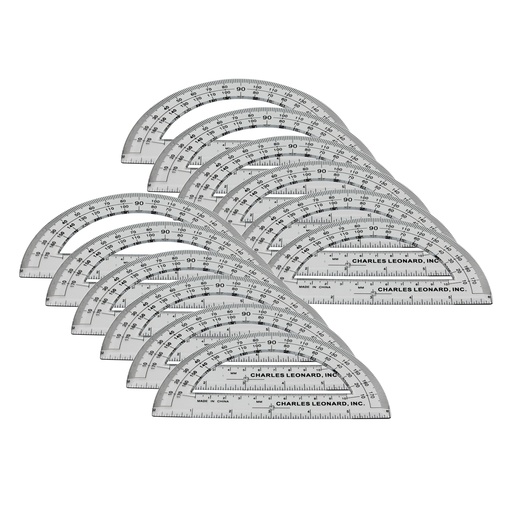 [77106 CLI] 6 inch Clear Plastic Protractor         Each