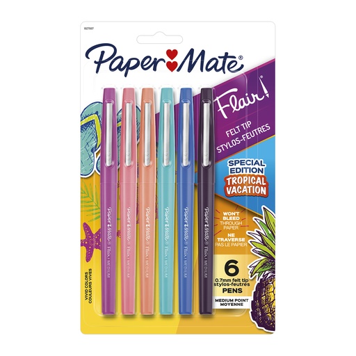 [1927997 SAN] 6ct Paper Mate Medium Flair Tropical Colors Pens Set