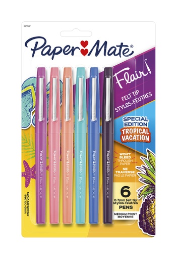 [1927997 SAN] 6ct Paper Mate Medium Flair Tropical Colors Pens Set