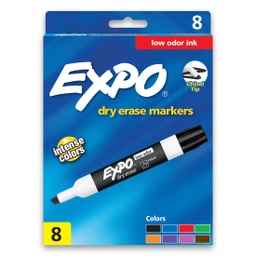 [80078 SAN] 8 Color Chisel Tip Expo Low Odor Dry Erase Markers Set