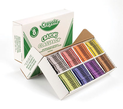 Crayon Classroom Pack, 8 Color, Box of 800