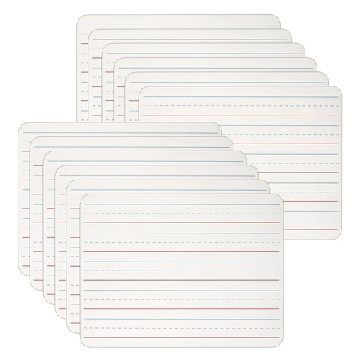 [35115-12 CLI] 1-Sided Lined 9" x 12" Dry Erase Lap Boards Pack of 12